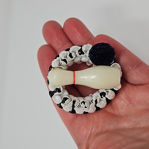 Vintage Bowling Brooch Pin Hand Crafted Handmade - Picture 2 of 10